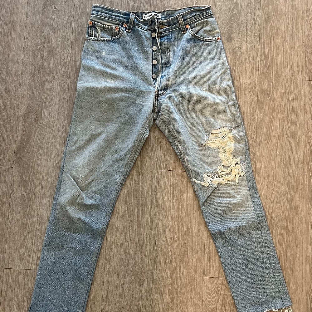 RE/DONE x Levis Distressed Light Wash Jeans Size 26